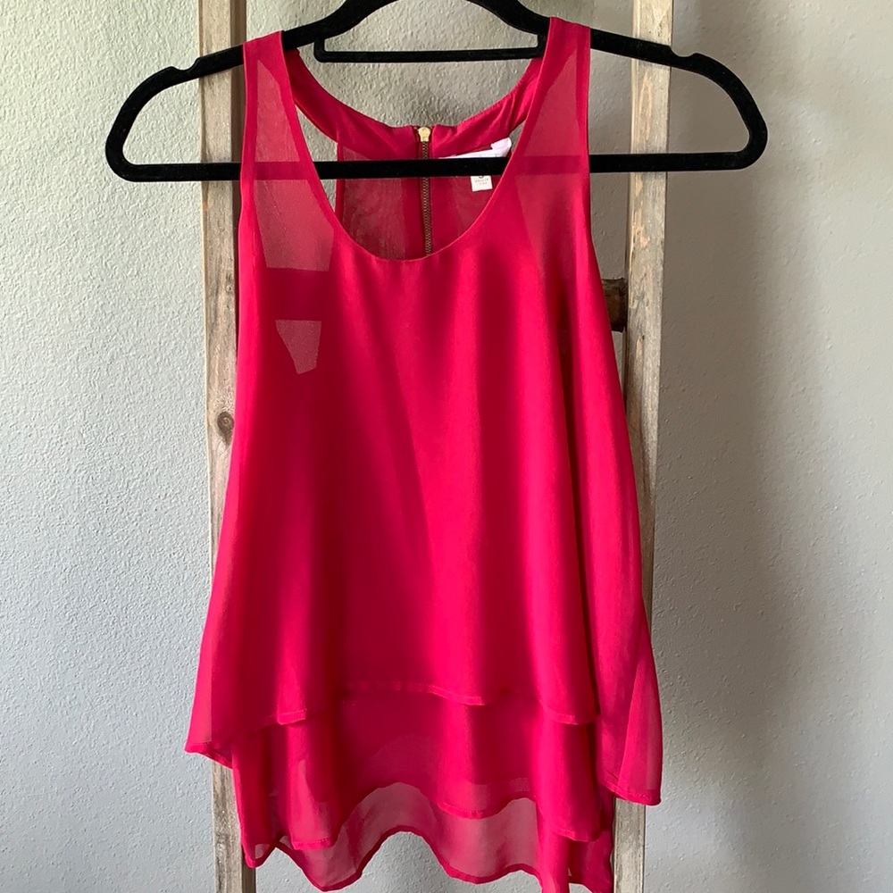 Charming Charlie pink razor back tank